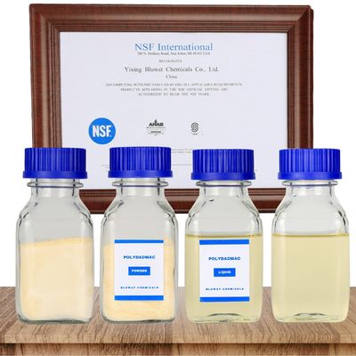 acheter Produits chimiques de purification de l'eau certifiés NSF en poudre/liquide PolyDADMAC PDADMAC CAS n° 26062-79-3 fabrication en ligne