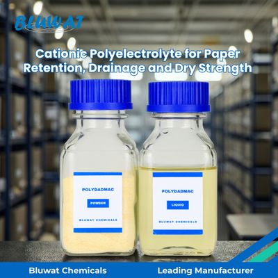 acheter Polymère d'ammonium quaternaire polyelectrolyte cationique pour la rétention du papier, le drainage et la résistance à la sécheresse. fabrication en ligne