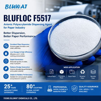 acheter BLUFLOC F5517 Polyacrylamide anionique dispersant pour l'industrie du papier fabrication en ligne