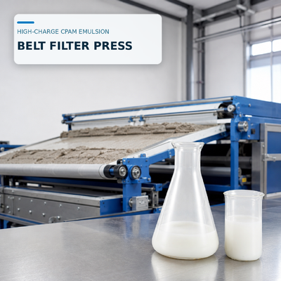 Acheter Emulsion CPAM à haute charge de polyacrylamide pour déshydratation des boues par presse à filtres à courroie fabrication en ligne