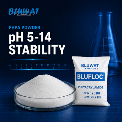 Acheter Poudre de PHPA Polyacrylamide partiellement hydrolysé comme additif pour boue de forage avec une plage de pH efficace de 5 à 14 et une teneur minimale en solides de 89% fabrication en ligne