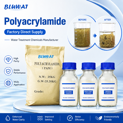 Acheter Poudre de polyacrylamide anionique cationique non anionique Blufloc pour le traitement de l'eau, l'exploitation minière et la séparation industrielle fabrication en ligne