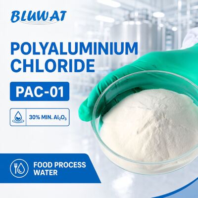 Acheter 30% Min. Al2O3 poudre blanche PAC-01 Polyaluminium chloride pour le traitement de l'eau des procédés alimentaires fabrication en ligne