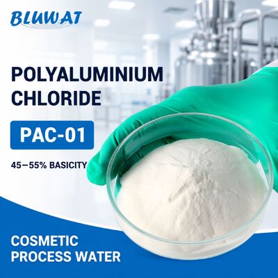 Acheter PAC-01 Chlorure de polyaluminium en poudre blanche avec une basicité de 45-55% en sacs de 25 kg pour le traitement des eaux cosmétiques fabrication en ligne