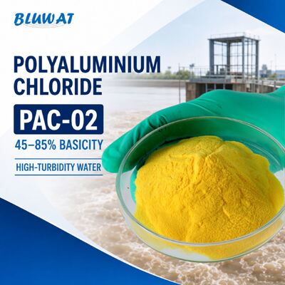 Acheter 45-85% de basicité poudre jaune PAC-02 Polyaluminium chloride pour le traitement de l'eau à haute turbidité fabrication en ligne