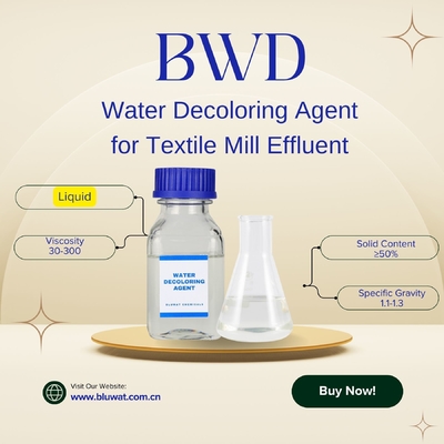 Agents de décoloration pour la clarification de l'eau Teinture des tissus Eaux usées usines textiles Effluents de fabrication de tissus Eaux usées