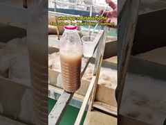 Test de floculation de polyacrylamide dans une usine de traitement des eaux usées.