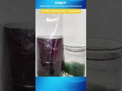 Démo de traitement des eaux usées textiles. Test rapide d'élimination des couleurs en 4 étapes